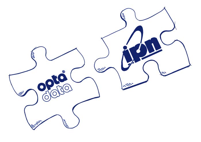Zwei zusammen passende Puzzleteile mit den Logos von ipn und Optadata