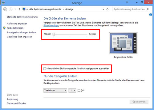 Vergrößerung unter Windows 8 nutzen