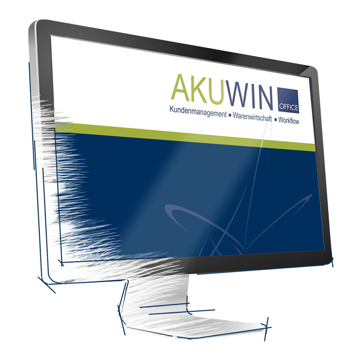 Bildschirm mit Startseite AkuWinOffice, der Software für Hörakustik